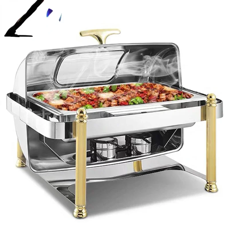 litre latest roll top gold leg luxury shaffing dish  warmer buffet serving dish catering stainless steel chaffing dishes