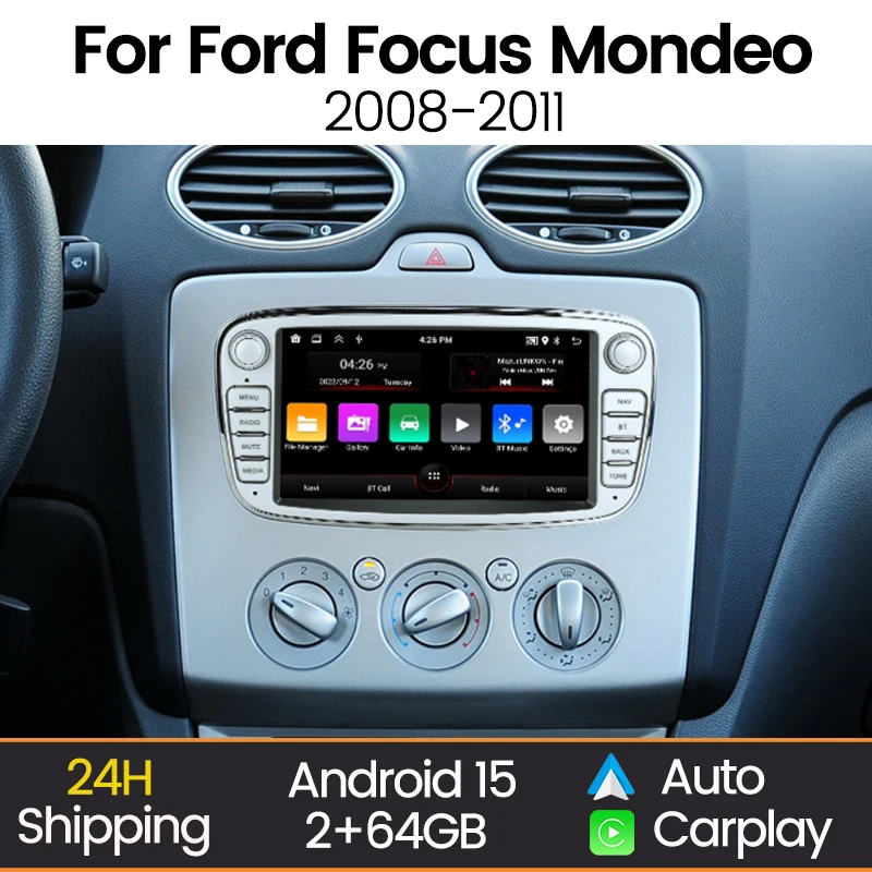 

MEKEDE CarPlay Android Auto Car Radio Multimedia Player For Ford Focus 2 2008-2011 S-Max Mondeo Galaxy C-Max Intelligent System