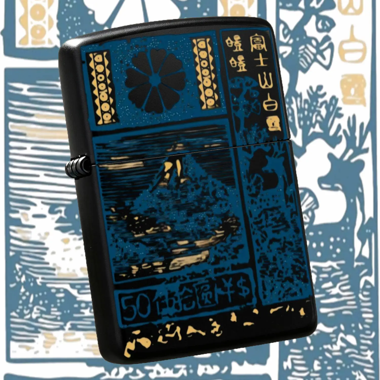 Vintage Ukiyo-E Mount Fuji Themed Lighter, Classic Woodblock Print Art Stylish Portable Ignition Tool, Ideal For Camping Daily Outdoor Use, Exquisite Unique Gift For Friends, Scenic Decorative Practical Accessory For Al A Humorous And Inter