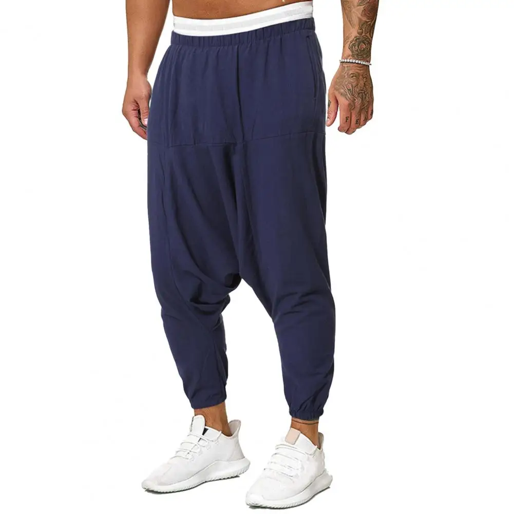 Pantalones cruzados para hombre, Pantalones suaves, cintura elástica, secado rápido, Deportivos