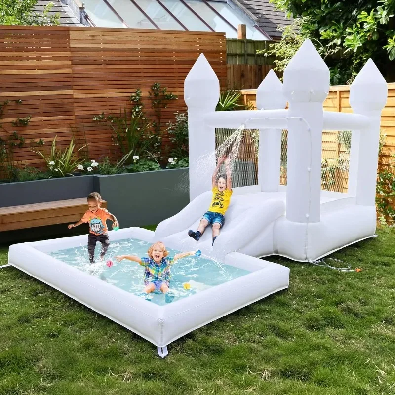 

Inflatable Water Slide Bounce House for Kids Inflator Included, Blow Up Backyard Summer Splash Endless Fun