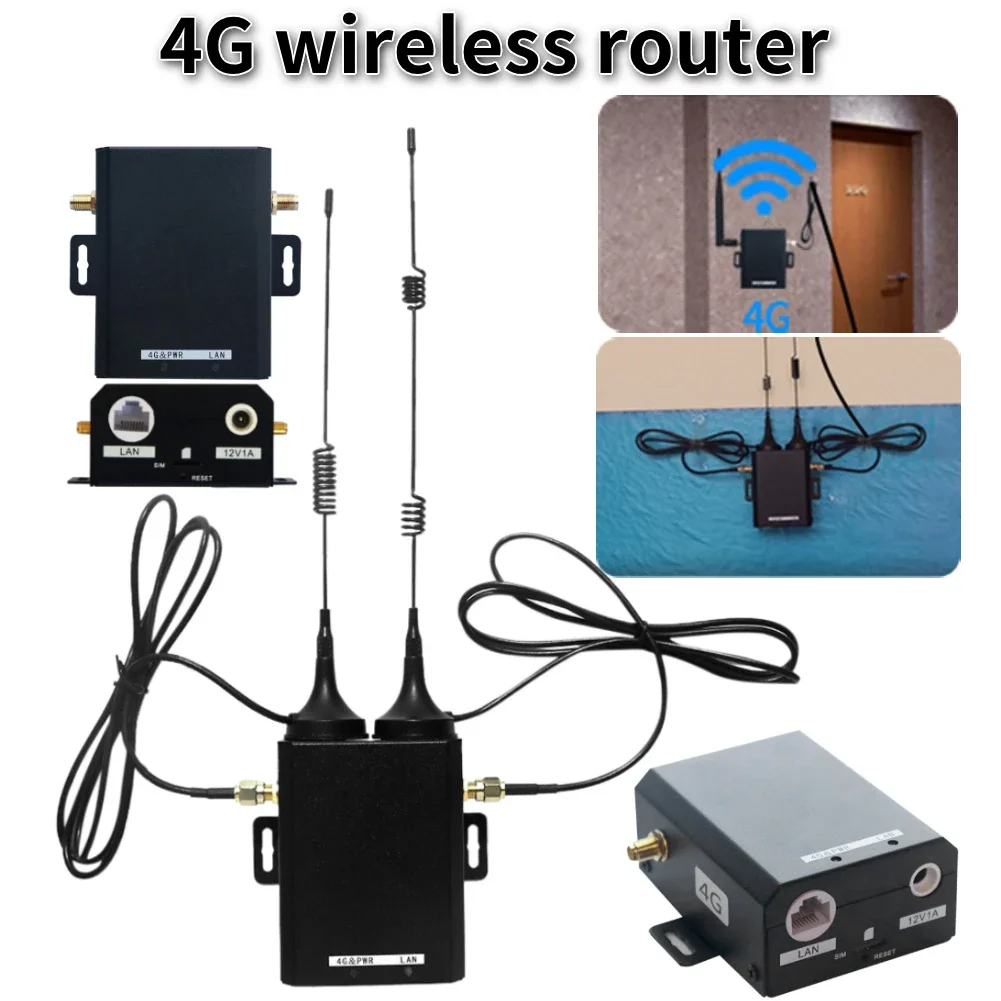 

H927 150Mbps Wireless WiFi Router Industrial Grade 4G LTE SIM Card Router wit External Antenna Support 16 WiFi Users for Outdoor