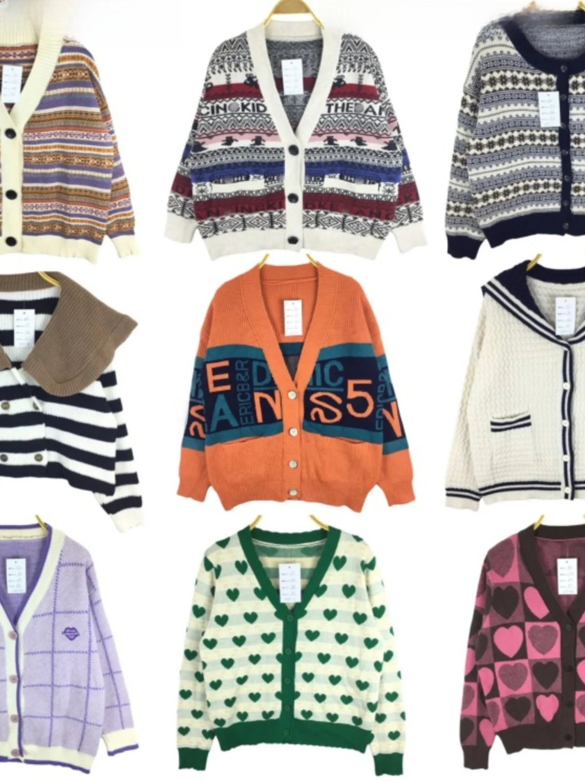 

Винтажный свитер, свободный дизайн, цвет Blo Hong Kong Sle, кардиган, пальто для колледжа, длинный све, круглый Ne