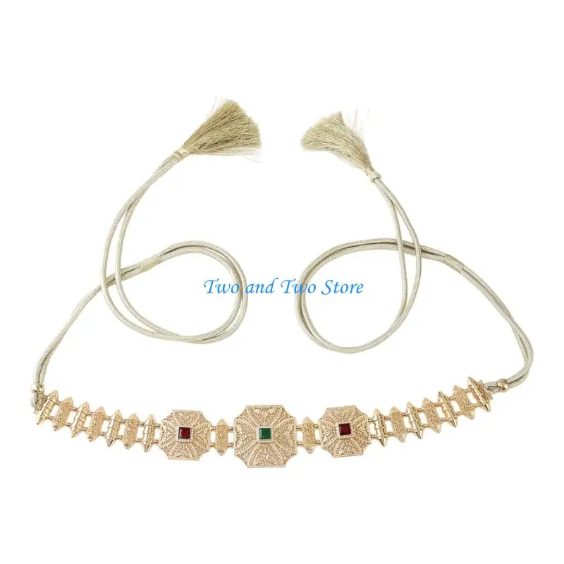 HX6F Sophisticated Waist Strap Belt For Elegant Moroccan Djellaba Ceremonial Dress