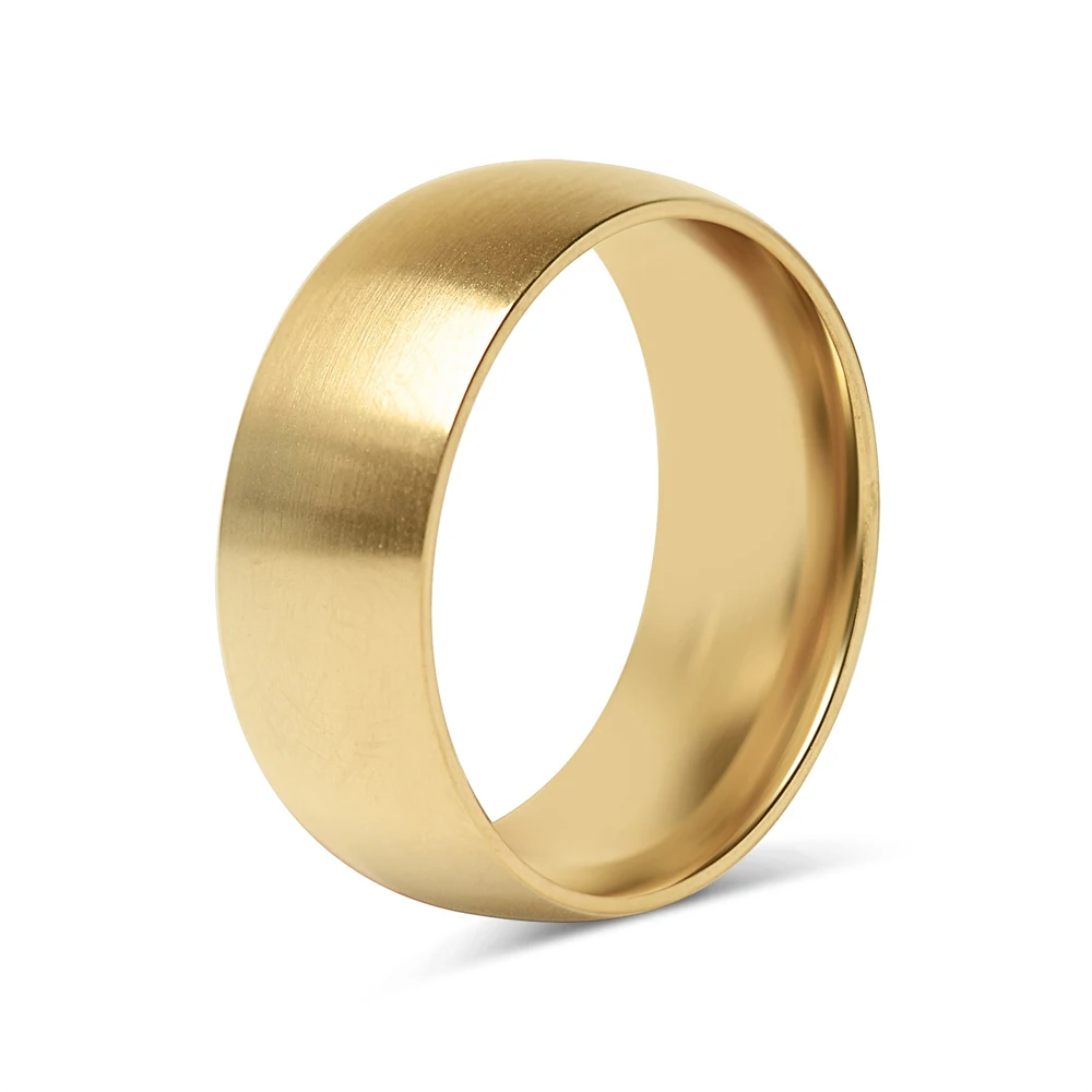 316L Stainless Steel Ring for Men Gold Color Brushed Band Wedding Biker Stackable Jewelry for Women Men Accessories Gifts