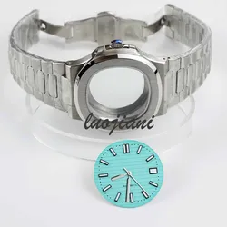 40mm Watch Cases With Watchband Sapphire Glass Waterproof For Modified Nautilus nh35 nh36 Movement 30.5mm Dial and Hands Parts