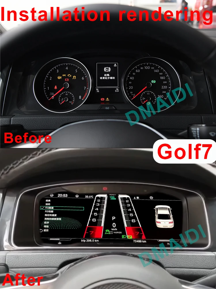 

Linux Новый ЖК-спидометр, цифровая приборная панель, автомобильная панель, приборная панель для Volkswagen VW Golf 7 MK7 7 R GTi Passat B8 CC 12,3 дюйма