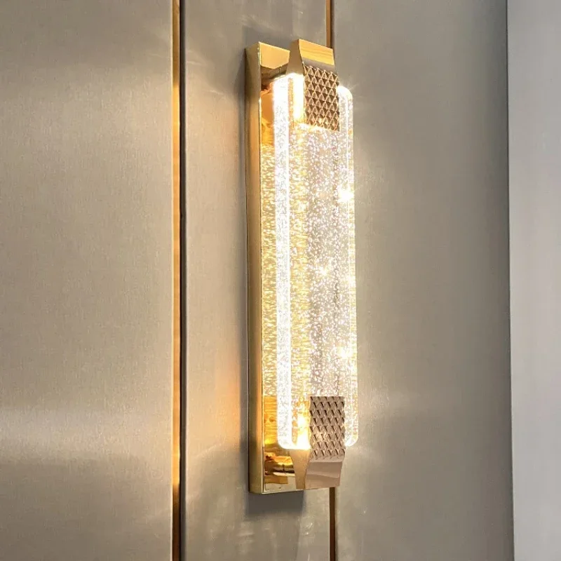 Crystal wall lamps luxury noble villa living room TV background wall lights decorative lights home wall lamps