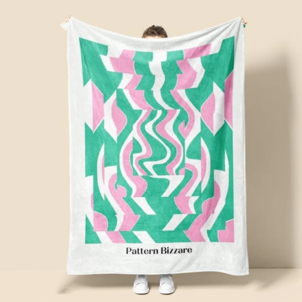 1Pc Morandi Color Flannel Blanket Abstract Botanical Graffiti Design Minimalist Sofa Flannel Blankets Cafe Home Dual Purpose