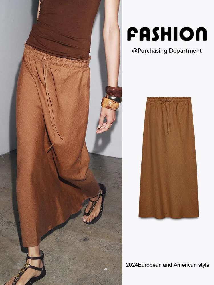 New Summer Women's Midi Skirt 2025 Seasonal Faion Ladies' Ethnic Costume Stage Performance Traditional Hanfu Sle Clothing