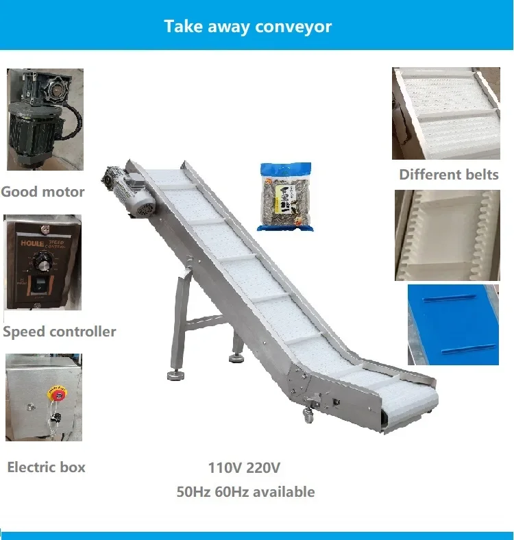 For Factory price Z type Food bag exit small modular belt elevated lift conveyor inclination