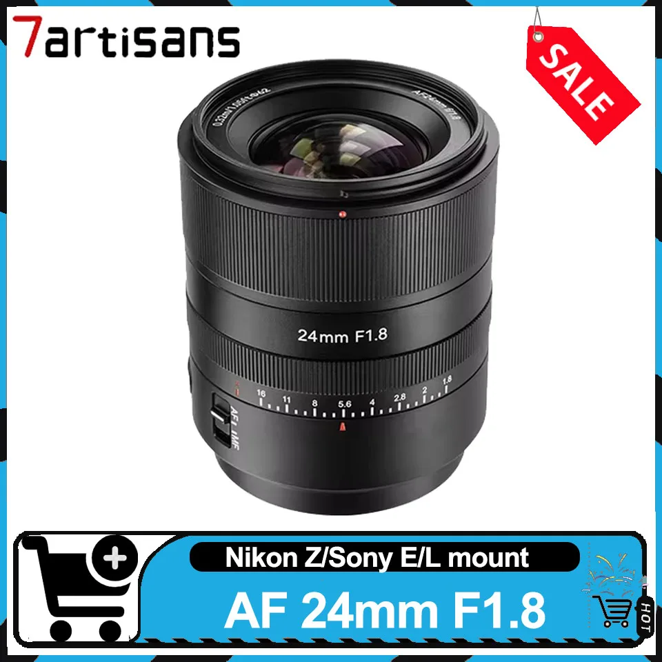 7artisans AF 24mm F1.8 풀프레임 천체 사진 건축 풍경 인물 사진 카메라 렌즈 (니콘, 소니용)