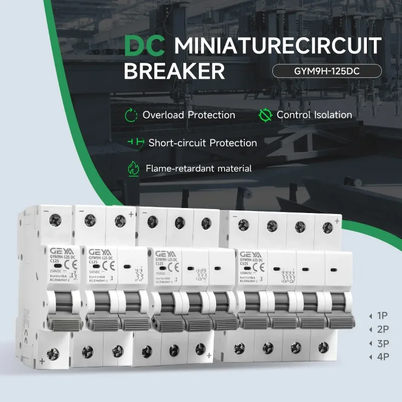 GEYA DC Solar MCB (Mini Circuit Breaker) 1P/2P | 80A/100A/125A Overload & Short-Circuit Protection for Photovoltaic PV System