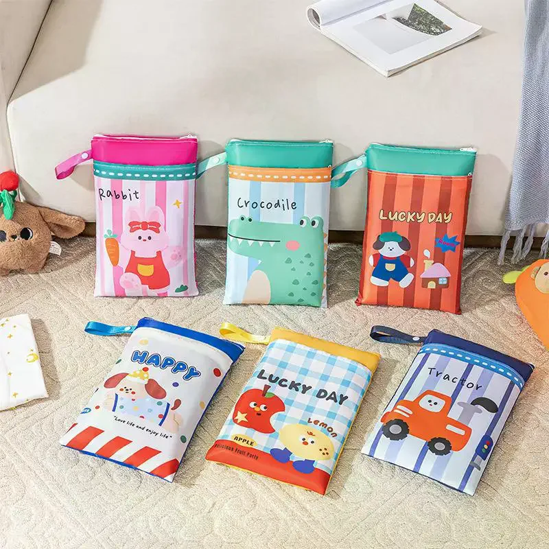 1 PCS Wet Dry Bag Digital Position Printed Waterproof  Bag Double Zippers With Handle Mommy Bag