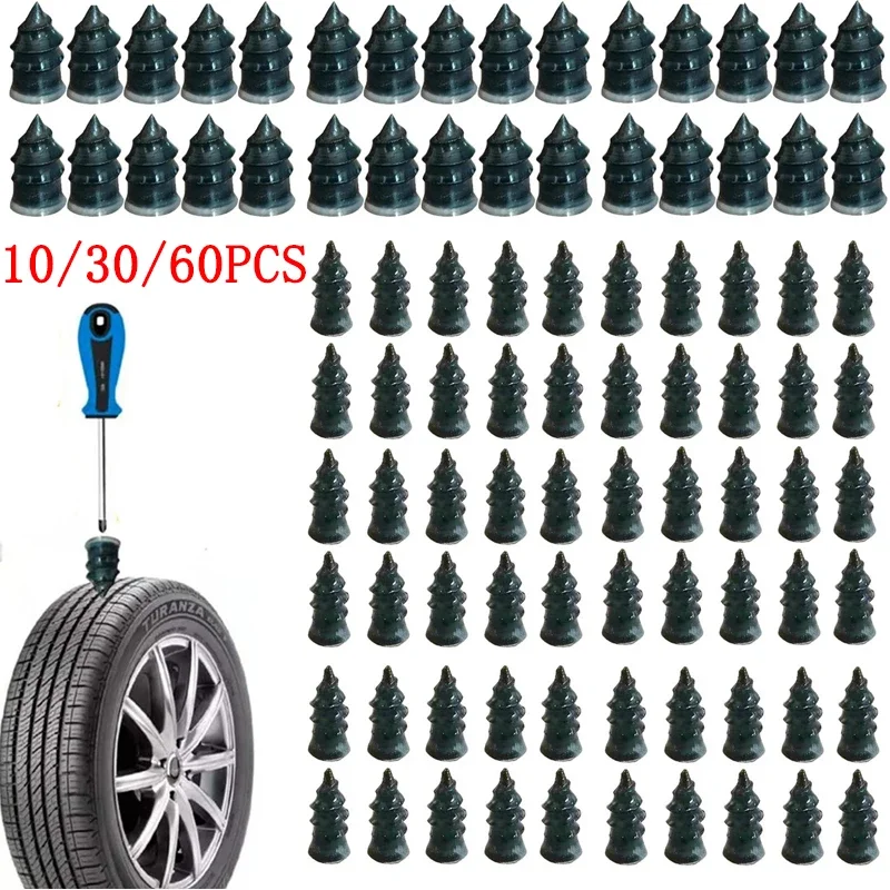 60PCS Vacuum Tyre Repair Nails for Car Trucks Motorcycle Scooter Bike Tire Puncture Repair Tubeless Auto Tires Repair Tools