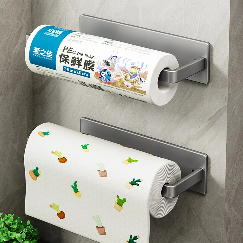 Soporte de Papel de Cocina para Montar en la Pared, Estante Especial para Papel Doméstico, Armario para Guardar Papel Film y Paños, Soporte para Rollos de Papel