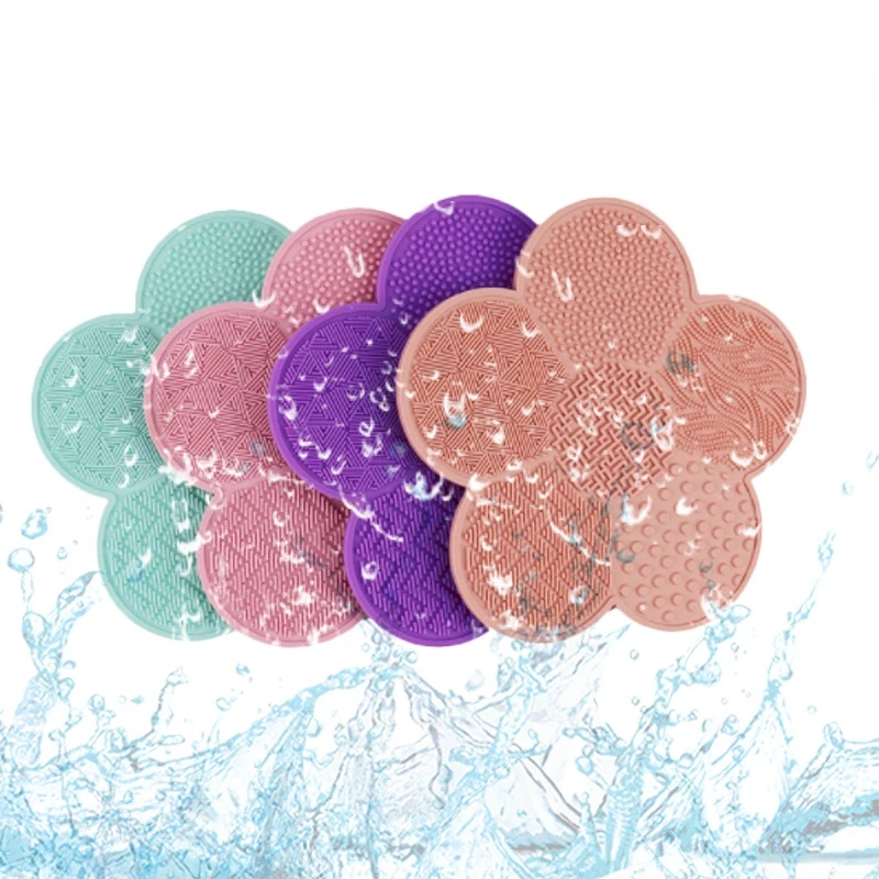 Silicone wash pad para lavar ameixa flor, pincéis de maquiagem, ferramentas de beleza, sucção, fundação cosmética