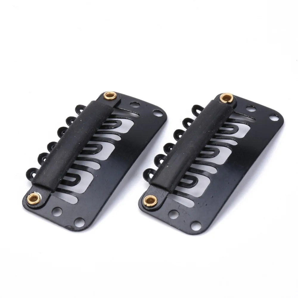 Pinzas para el pelo de hierro pintadas con spray, negras, 33x16 mm