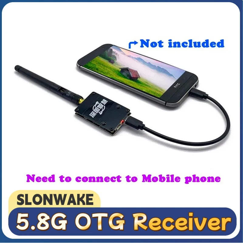 SLONWAKE FPV OTG Receiver 5.8G 56CH 720*480/30FpS For Phone Tablet Smart Android Mobile Transmitter UVC video capture card ect