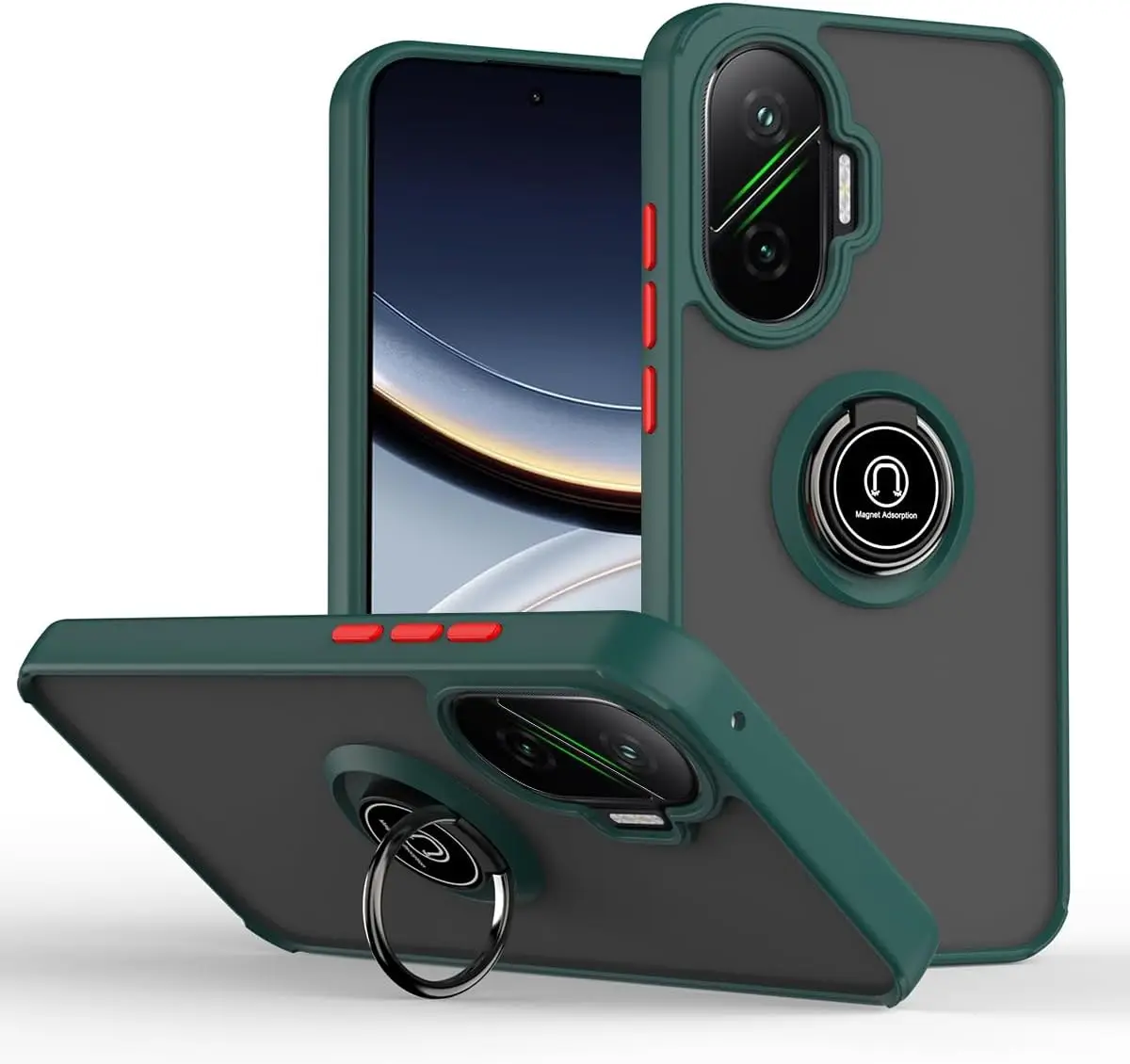

For POCO F7 Case Luxury Silicone Car Magnetic PC Cover For Redmi turbo4 pro 5G Shockproof Bumper Fudna