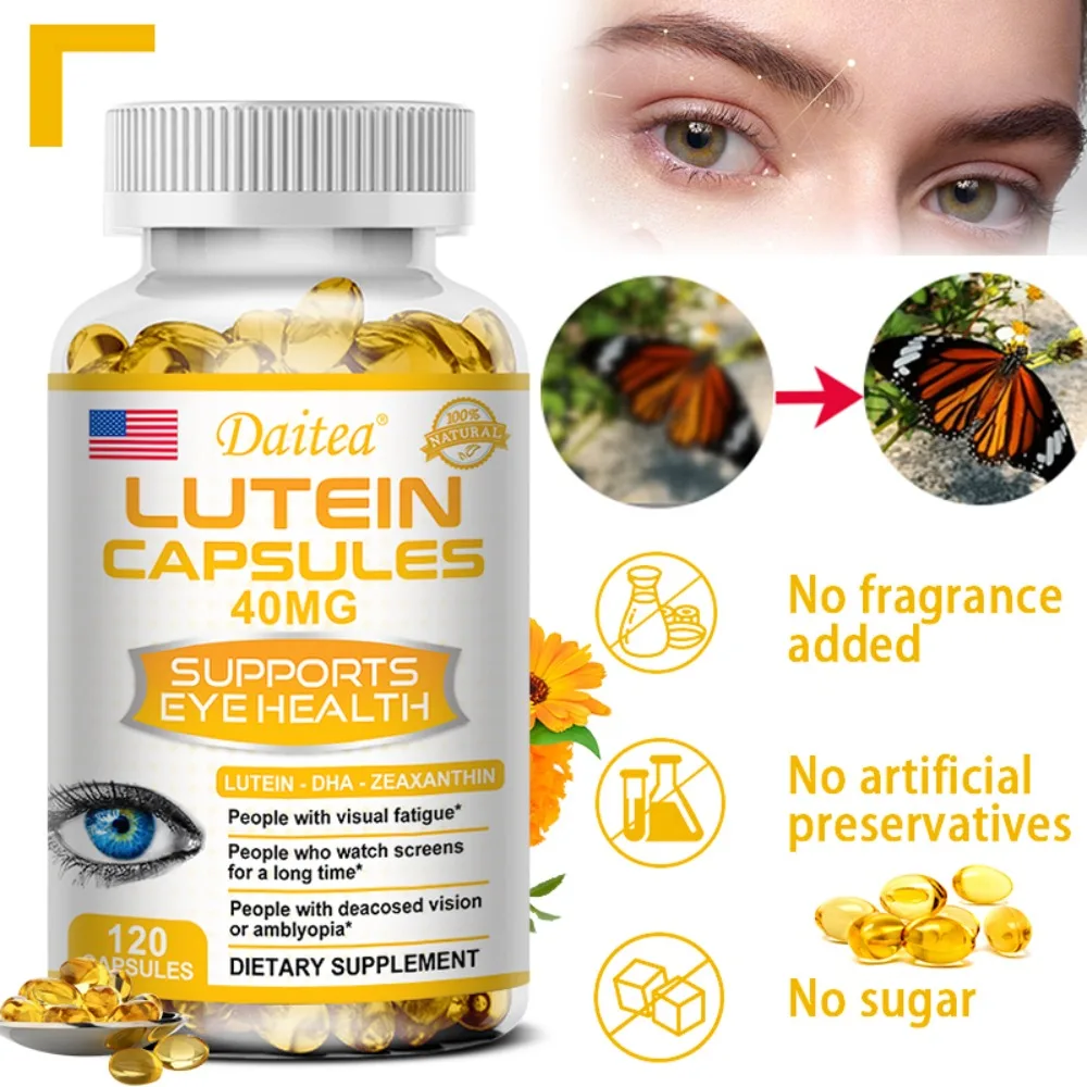 Lutein and Zeaxanthin Eye Supplements for Retina Eye Vision Vitamins Capsules - Student Adults Seniors