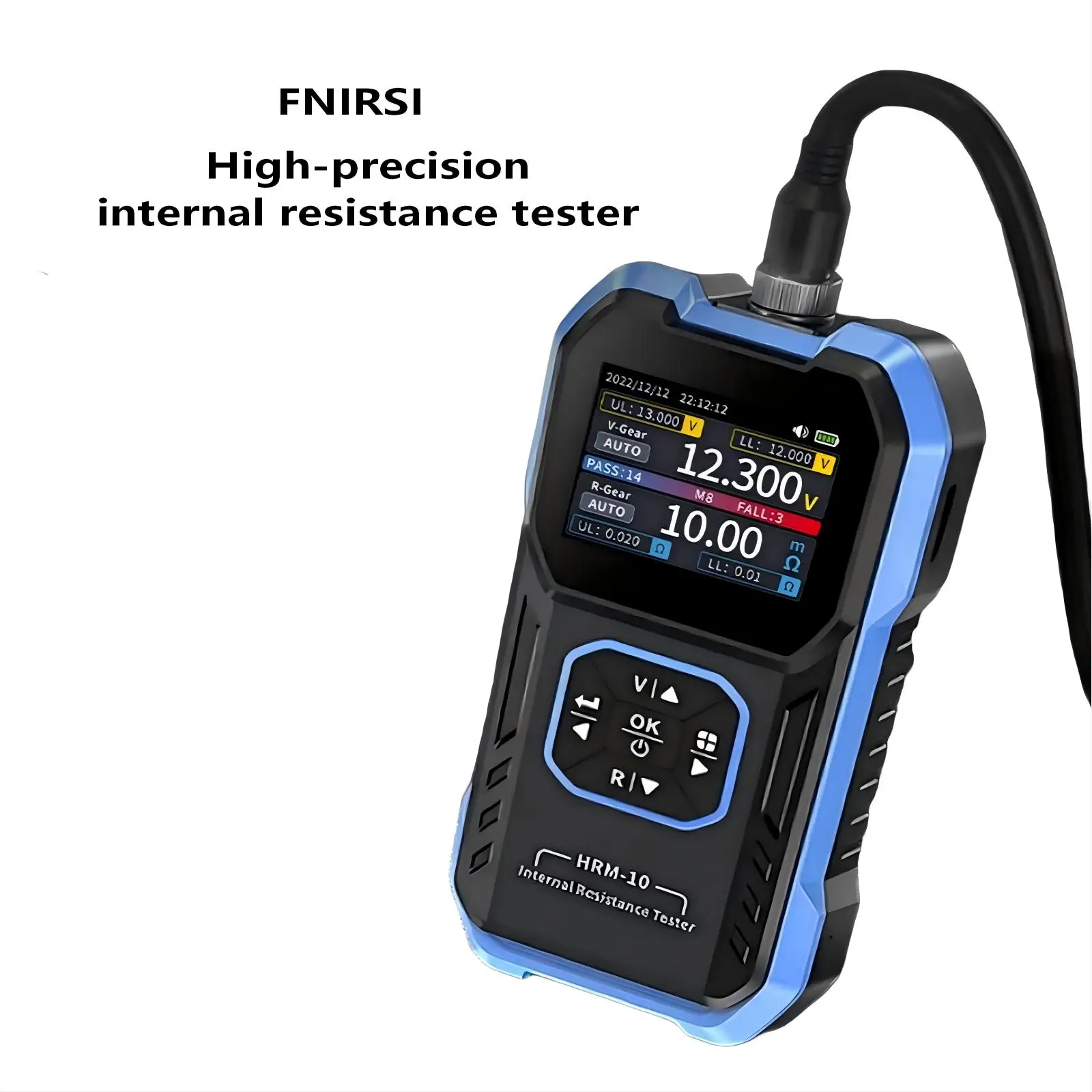 FNIRSI Battery Internal Resistance Analyzer,18650 Li-ion Lead-Acid Tester with Sorting&Data Export,True 4-Wire Kelvin Test Probe