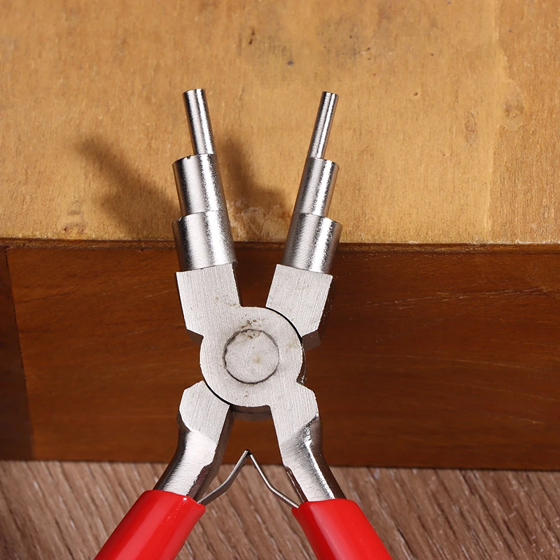 15.5cm Iron Wire Looping Jewelry Pliers 6-in-1 Bail-Making Pliers With Grip Handle DIY Ring Making Loops And Jump Rings Tools