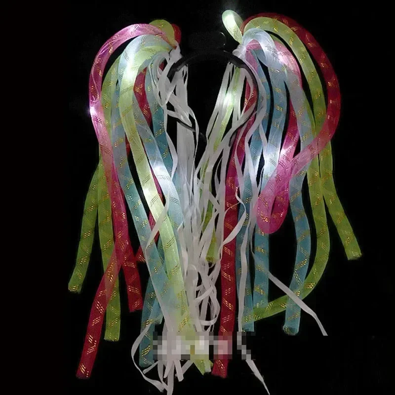 

Light Up Flash Braid Noodles Headband Gift Neon Rave Hair Band Cosplay Birthday Glow Party Supplies
