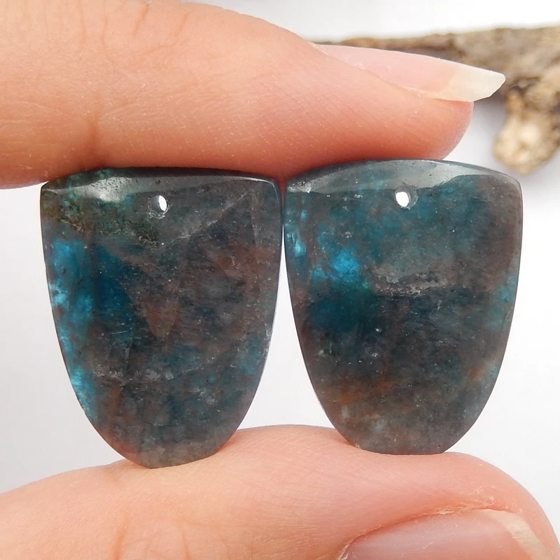 Natural Gemstone Blue Apatite Crystal Woman Diy Earrings,Jewelry accessories20x16x4mmm5.3g