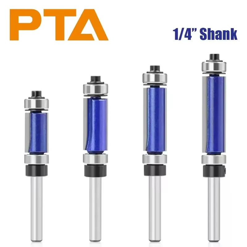 

1/4 " Shank Double Bearing Straight Trim Router Bit Trimming Knife Milling Cutter Carbide Flush Woodworking