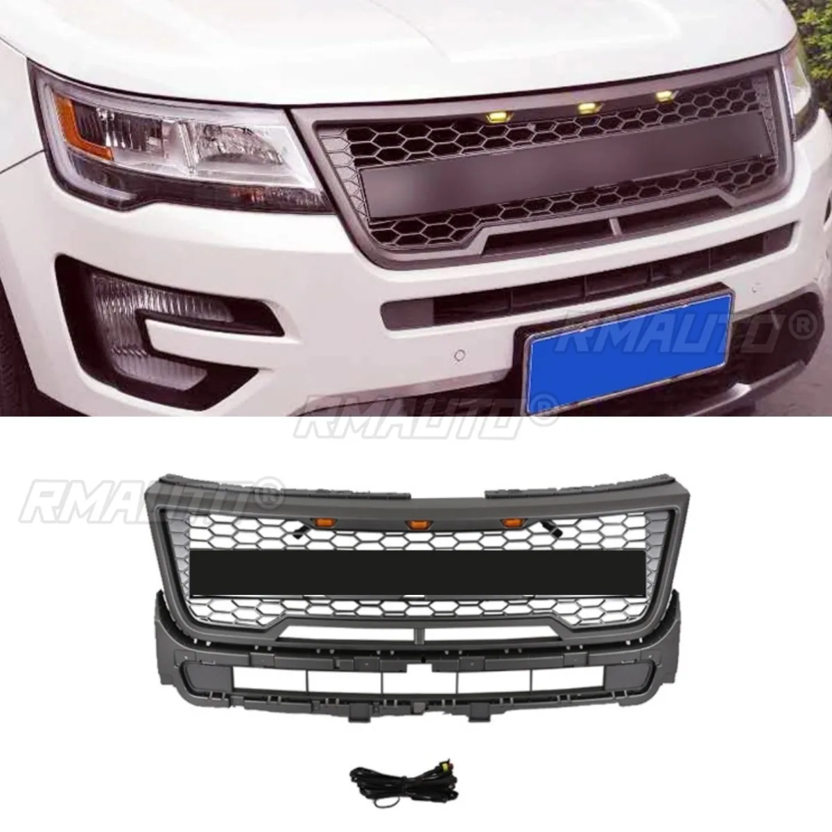 

Car Front Bumper Grill Racing Grills Car Grille for Ford Explorer 2016-2018 Body Kit Car Accessories