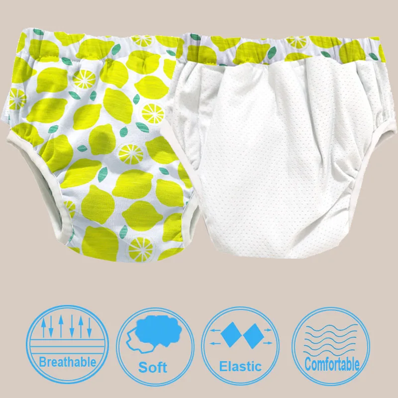 Pañales de tela lavables para niños, pantalones de entrenamiento, pañales impermeables de gran tamaño, calzoncillos reutilizables para bebés, 10-45KG