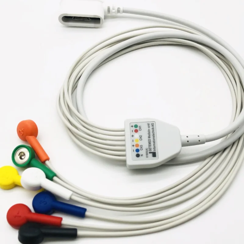 GE SEER 1000 dynamic ECG recorder lead wire, telemetry dynamic ECG lead wire 5 leads