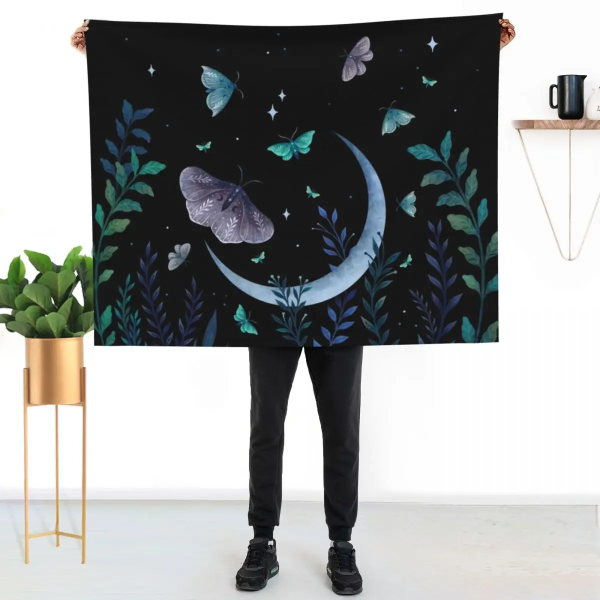 Moth Garden Throw Blanket Tourist Sofa Quilt Retros for sofa blankets ands Summer Blankets