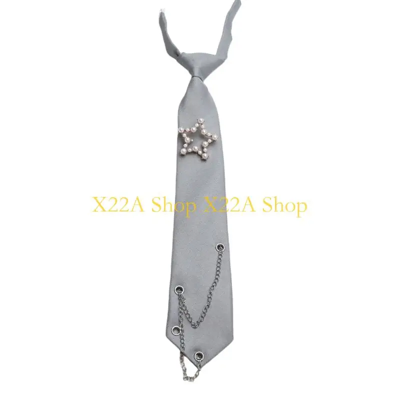 Unique Professional Pre Tied Metal Chain Necktie for Women and Girls Suitable for Business Conferences and Office