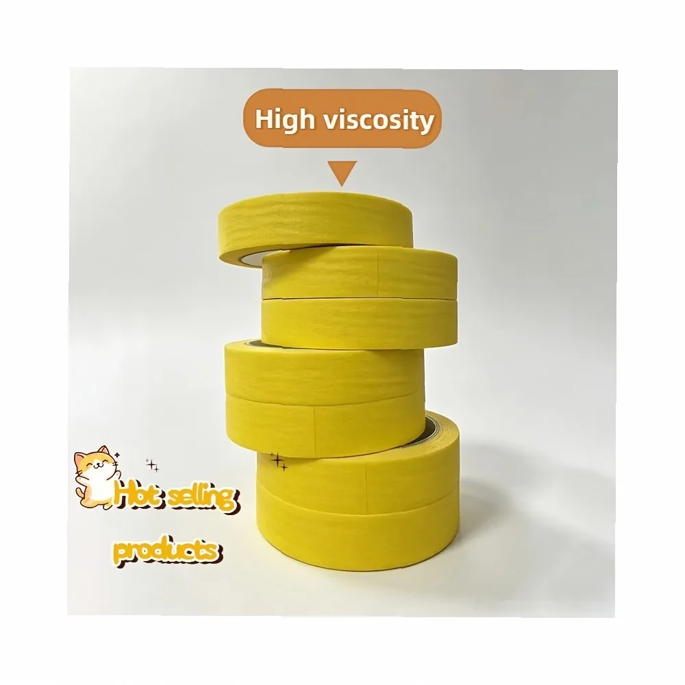 7 Rolls 787.4in x 0.79in Yellow Masking Tape, High Adhesion Art Tape for Painting, Home Decor, Office School Supplies