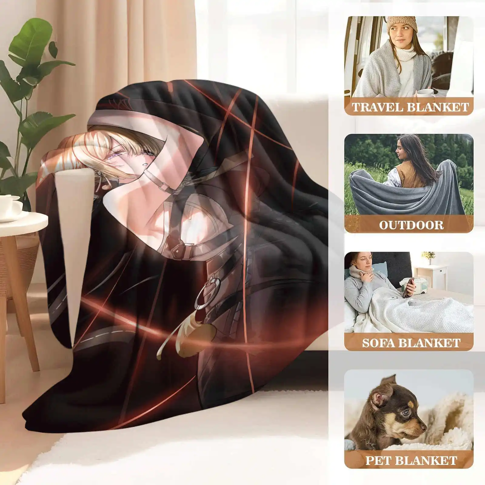 بطانية Zenless Zone Zero من الفلانيل مناسبة لسرير الأريكة والمكتب والسيارة وهدايا السفر الخارجية للرجال والنساء في جميع الفصول