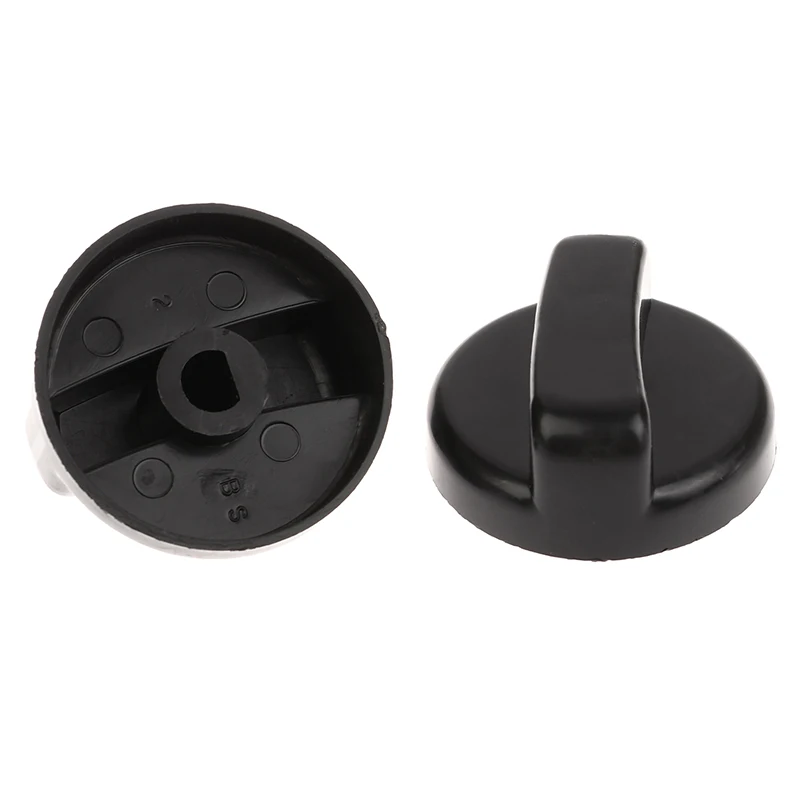 2PCS 8mm General Plastic Handle Gas Stove Replacement Control Switch Knob Range Oven Knob For Benchtop Burner Black Color