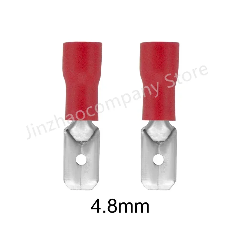 100/50/10pc Male Red blue yellow 2.8mm 4.8mm 6.3mm Insulated Electrical Crimp Terminal Spade Wire Connector Cable Wire Connector