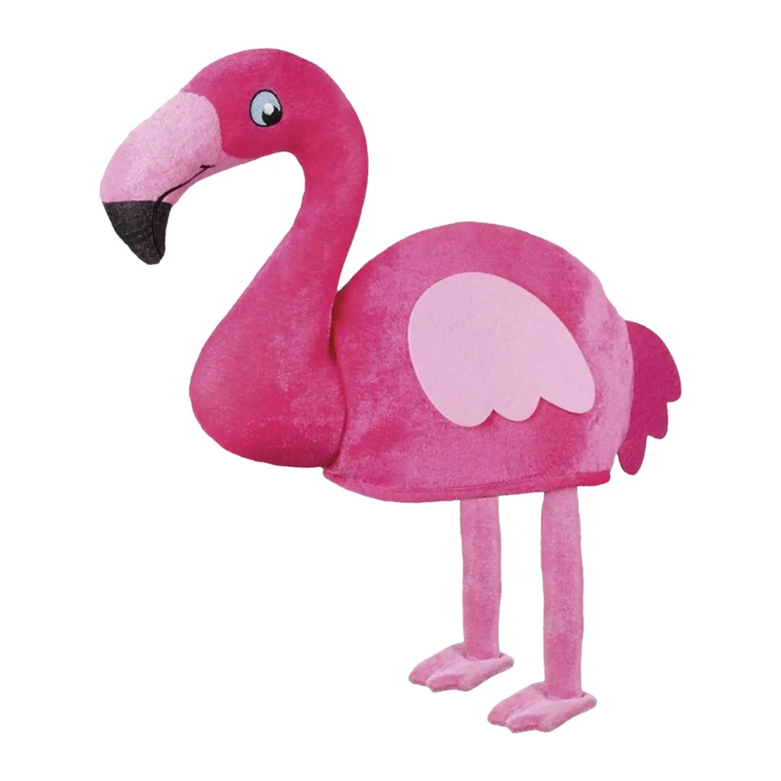 Chapeau en peluche flamant rose pour le nouvel an, animal de dessin animé, drôle, rose, costume, carnaval, performance sur scène, festival, robe de paupières