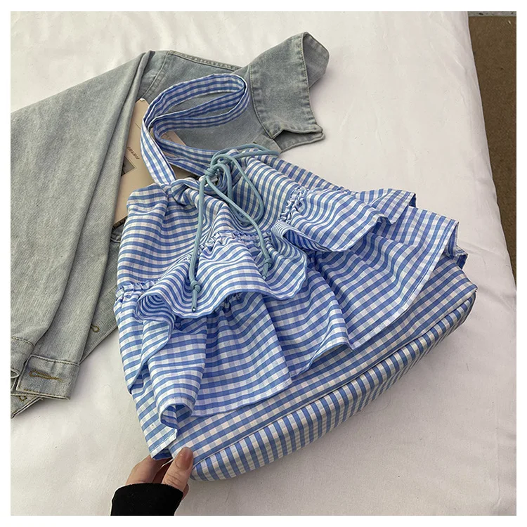 Women's New Bag Sweet Style Cute School Style Canvas Bag Trendy Fashionable Korean Kawaii Tote Bag Large Capacity Cute Lace Bag