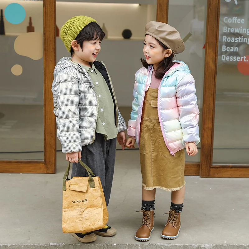 Boys Winter Lightweight Baby Girls Therme Puffer Jackets Waterproof Hooded Zip Child Down Coats Kids Outfits 2-8 Years