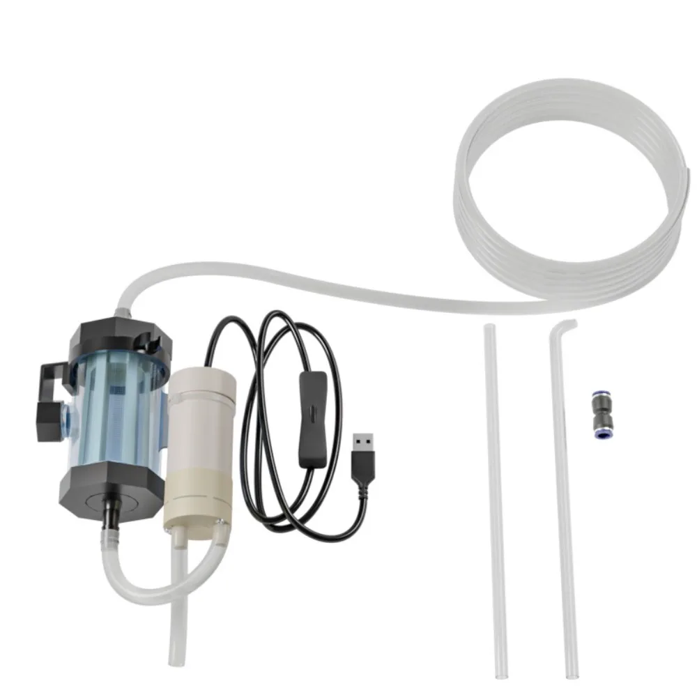 USB Powered Aquarium Water Changer Electric 280GPH Fish Tank Feces Suction Pump Detachable with Extension Tube