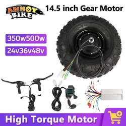 Kit motore mozzo carriola elettrica da 14.5 pollici 24V 36V 48V 350W 500W 40 n. M Gear All Terrain Off Road ruota per pneumatici grezzi 14.5