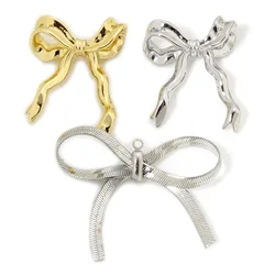 1pc New Fashion Brass Charms Multicolor Bowknot 3D Pendant DIY Necklace Earrings For Women Wedding Party Jewelry Gift Findings