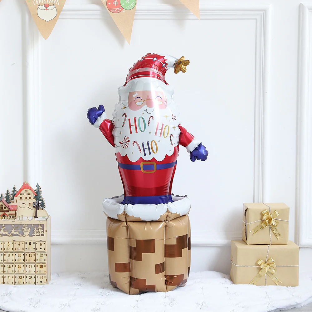 Christmas Decoration Balloons Self-Standing Santa Claus Foil Balloon Birthday Winter Frozen New Year Navidad Xmas Party Supplies