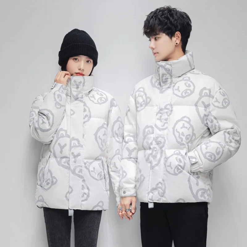 2023 New Arrivals Women Winter Fashion Korean Down Jackets Preppy Style Couple 85%  White Duck Down Warm Short Female Down Coat