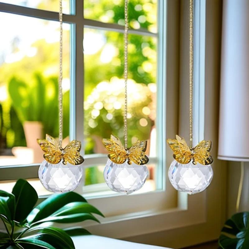 

1PC Crystal Butterfly Suncatchers for Window Hanging Ornaments Rainbow Maker Sun Catchers Outdoor Garden Decor Gifts