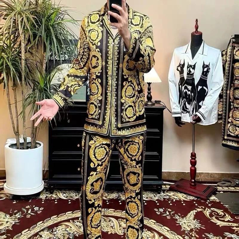 

American Luxury Outdoor Casual Two-Piece Set Spwear Outerwear Anti-Wrinkle Slimming Vintage Sle Youth Cotton Sweatirt