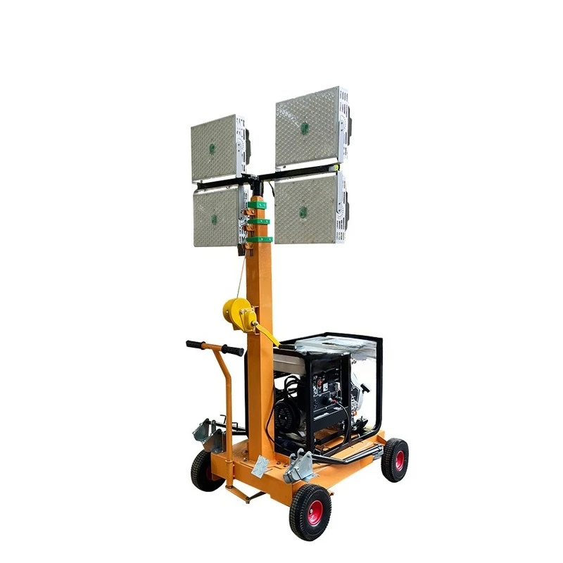 

Trolley-type hand-cranked mobile lift light Lighting vehicle Self-generated site lighting Lighthouse Electric lift
